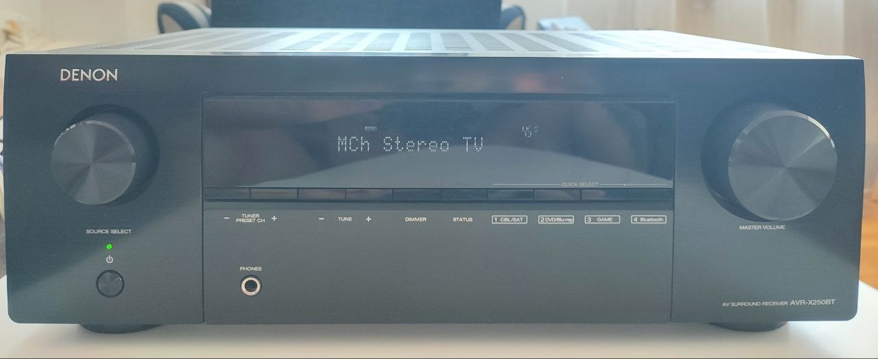 AV-ресивер Denon AVR-X250BT 5.1 / 4K HDR Поддерживает 4K/60 Гц, HDR, HD-аудиоформаты и Bluetooth конфигурация - 5.1 каналов 5 дискретных усилителей мощности максимальная мощность - до 130 Вт/канал (6 — фото